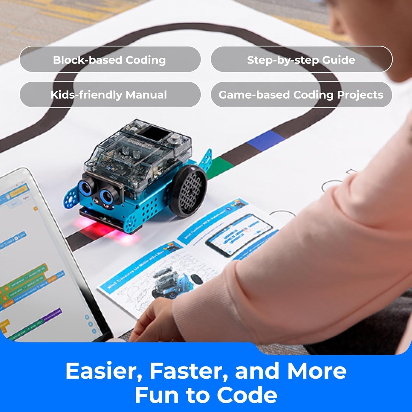 Makeblock mBot2 Coding Robot for Kids, AI Learning Support Scratch & Python Programming, Robotics Kit for Kids Ages 8-12 and up, Building STEM Robot Toys Gifts for Boys Girls