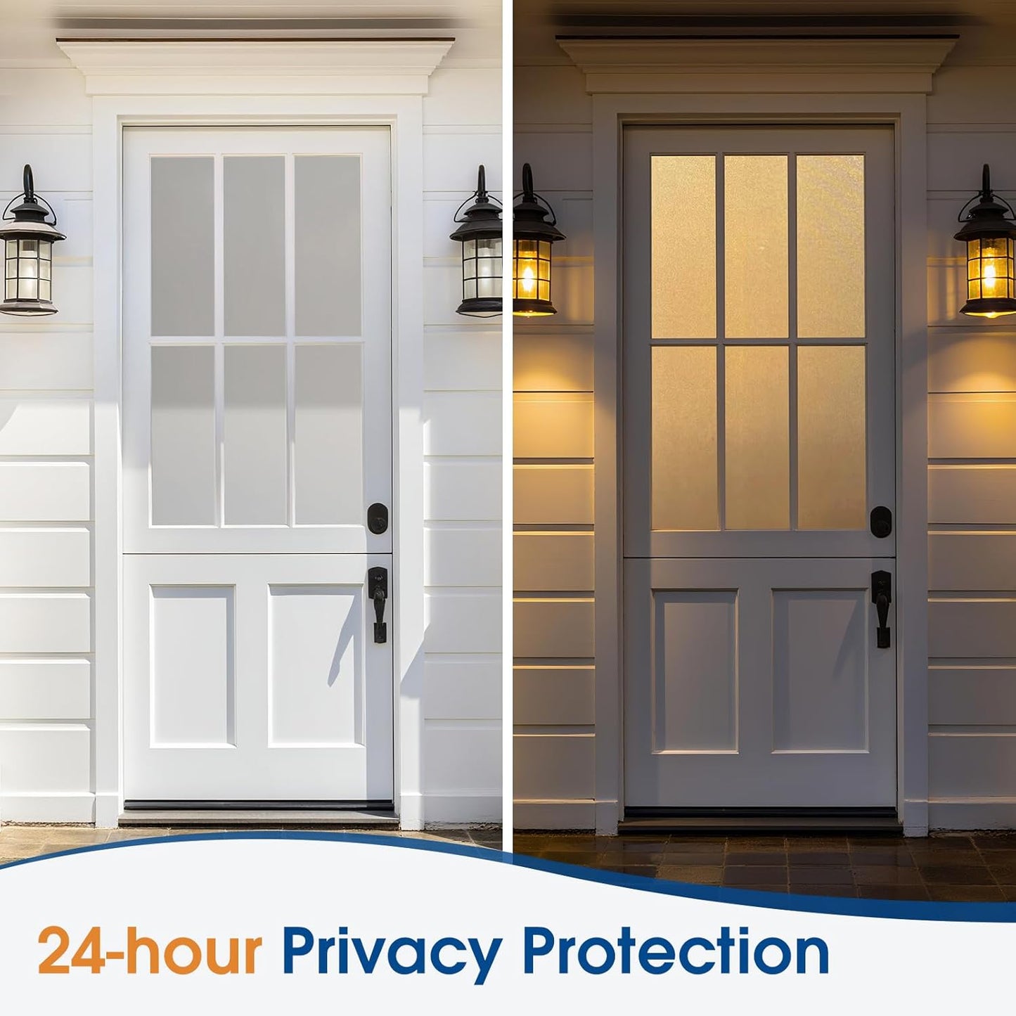 Homein Frosted Glass Window Privacy Film with Tools UV Blocking Privacy Film for Glass Windows, Static Cling No Glue Removable Reusable Anti Glare for Home Day and Night, Pure 17.5x157.4 inch