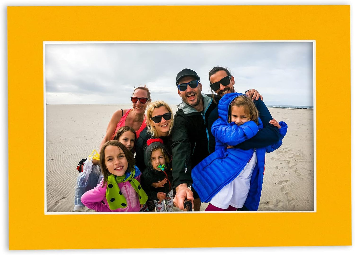 Pack of Ten Acid Free 8x10 Mats Bevel Cut for 6x8 Photos - Golden Orange Precut Matboards With Backing Boards and Self Seal Photo Mat Bags For Pictures, Photos, Framing - 4-ply Thickness