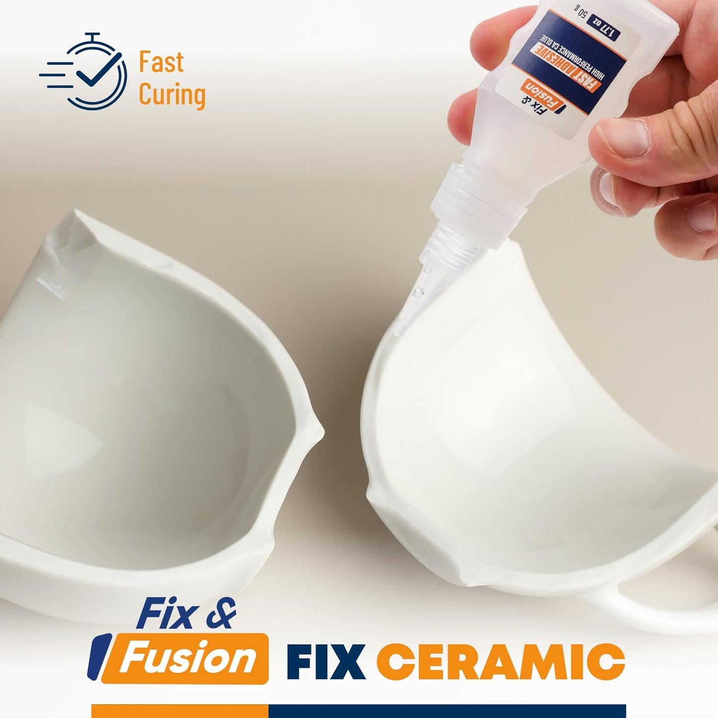 FIX & FUSION Ca Super Glue (1.77 Oz), Fast Adhesive/Cyanoacrylate Glue for Woodworking, Plastic, Rubber, Granite, DIY & Industrial, (1 Pack)