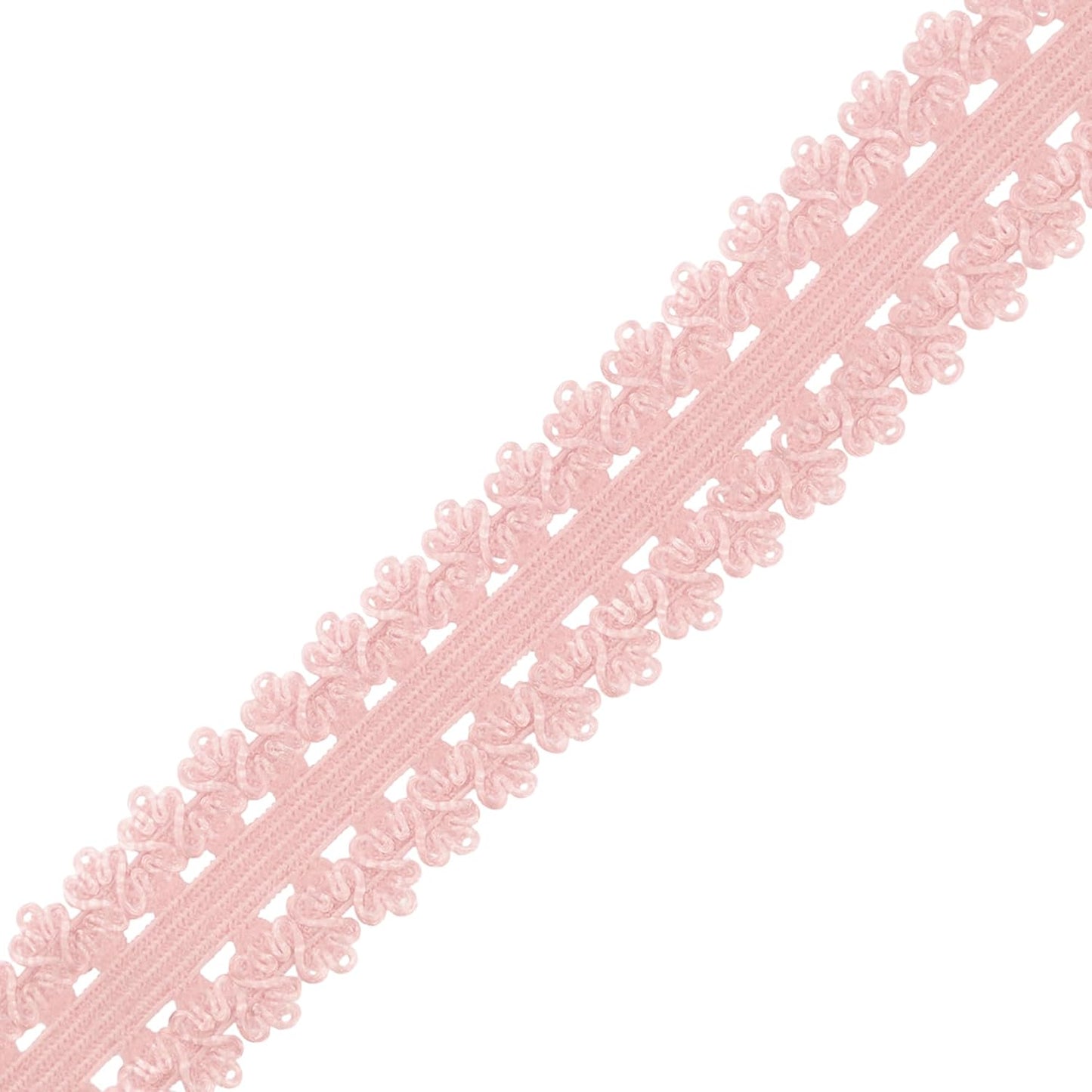 Mandala Crafts Blush Stretch Lace Soft Elastic Trim Roll - 55 Yards 1 Inch Wide Stretchy Frilly Picot Ribbon for Sewing Lingerie, Headbands, Underwear, and Crafts