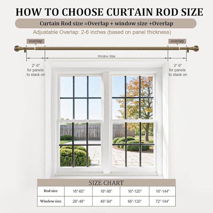 Antique Bronze Curtain Rods for Windows 66 to 120 Inch 1" Diameter Adjustable - Image 8