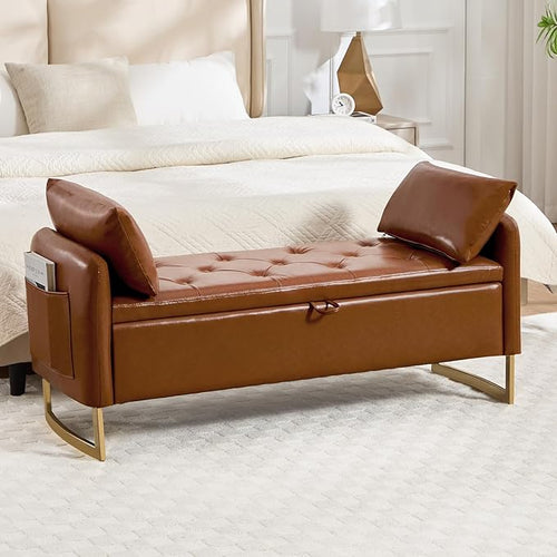 48" End of Bed Bench, Modern Storage Benches by HOMYKA