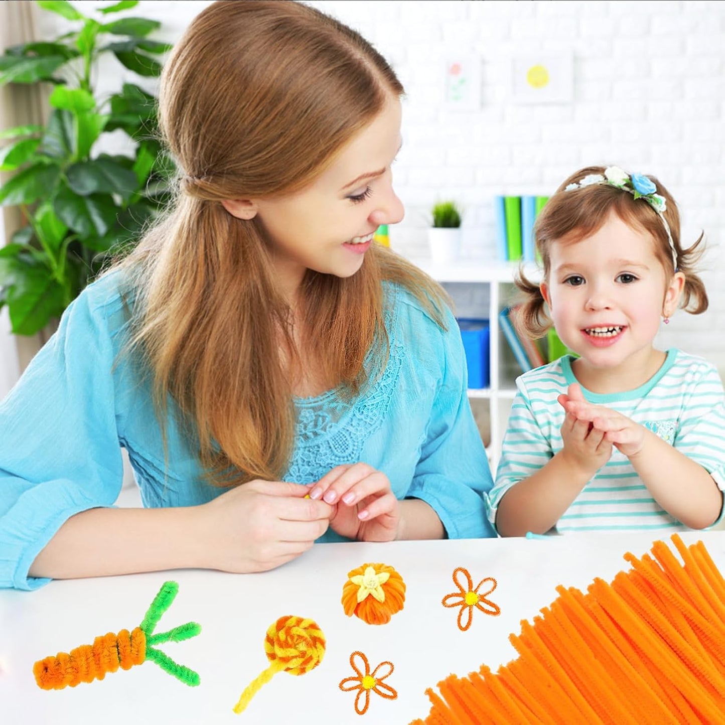 Veramz 500PCS Pipe Cleaners Craft - Orange Pipe Cleaners Craft Bulk Supplies,Chenille Stems for Kids and Adults DIY Arts Crafts Project