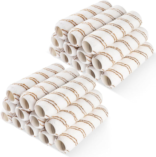 Mister Rui Paint Roller, 24 Pack, 9 Inch Paint Rollers for Painting Walls, 10 mm Nap, Microfiber Paint Roller Covers, Washable and Reusable Paint Roller Sleeves, Painting Supplies for House Painting