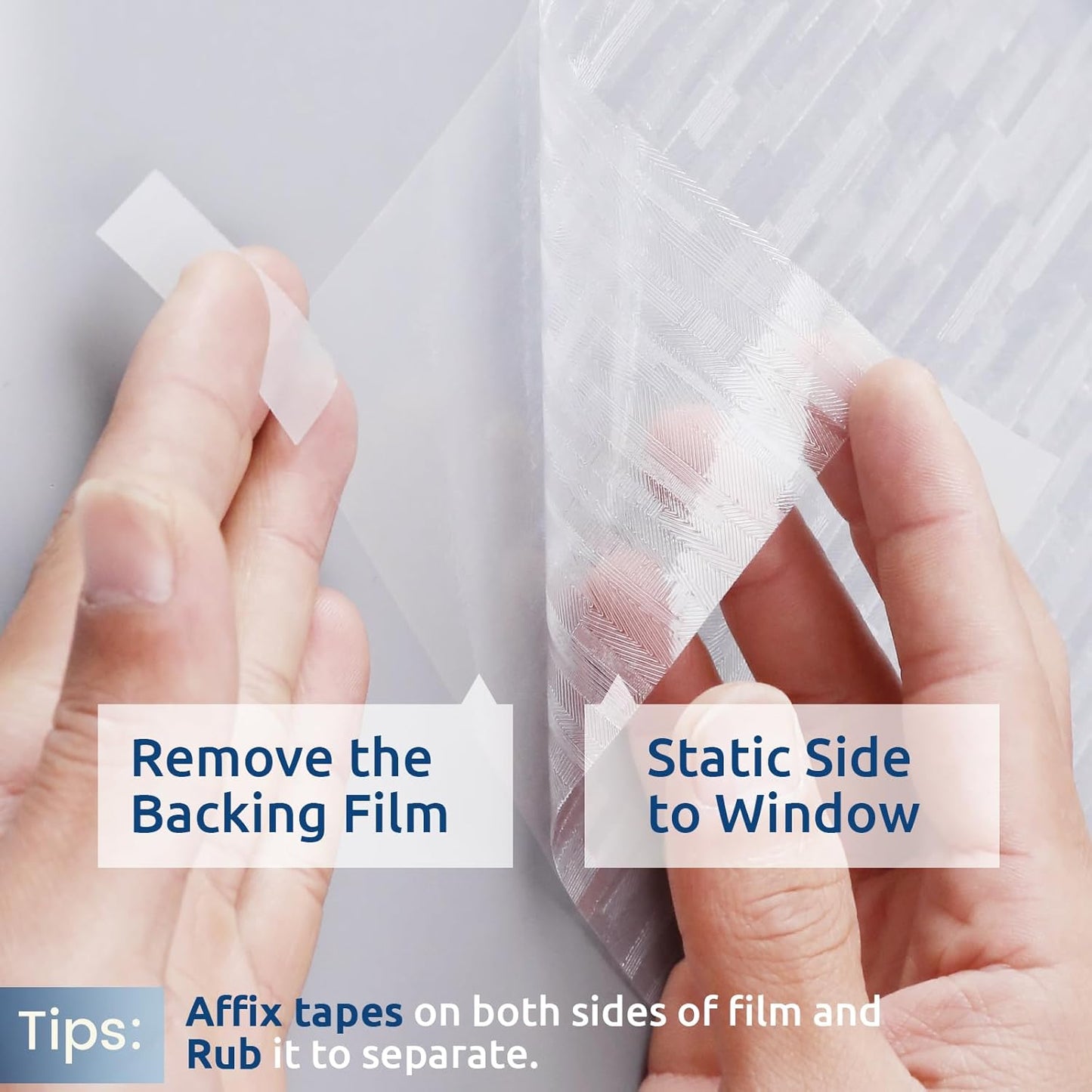 rabbitgoo Window Privacy Film, No Glue Frosted Glass Film, Static Cling UV Blocking Non Adhesive Reusable Heat Control Window Vinyl Clings for Home, Office, Frosted Silk, 23.6 x 78.7 Inches