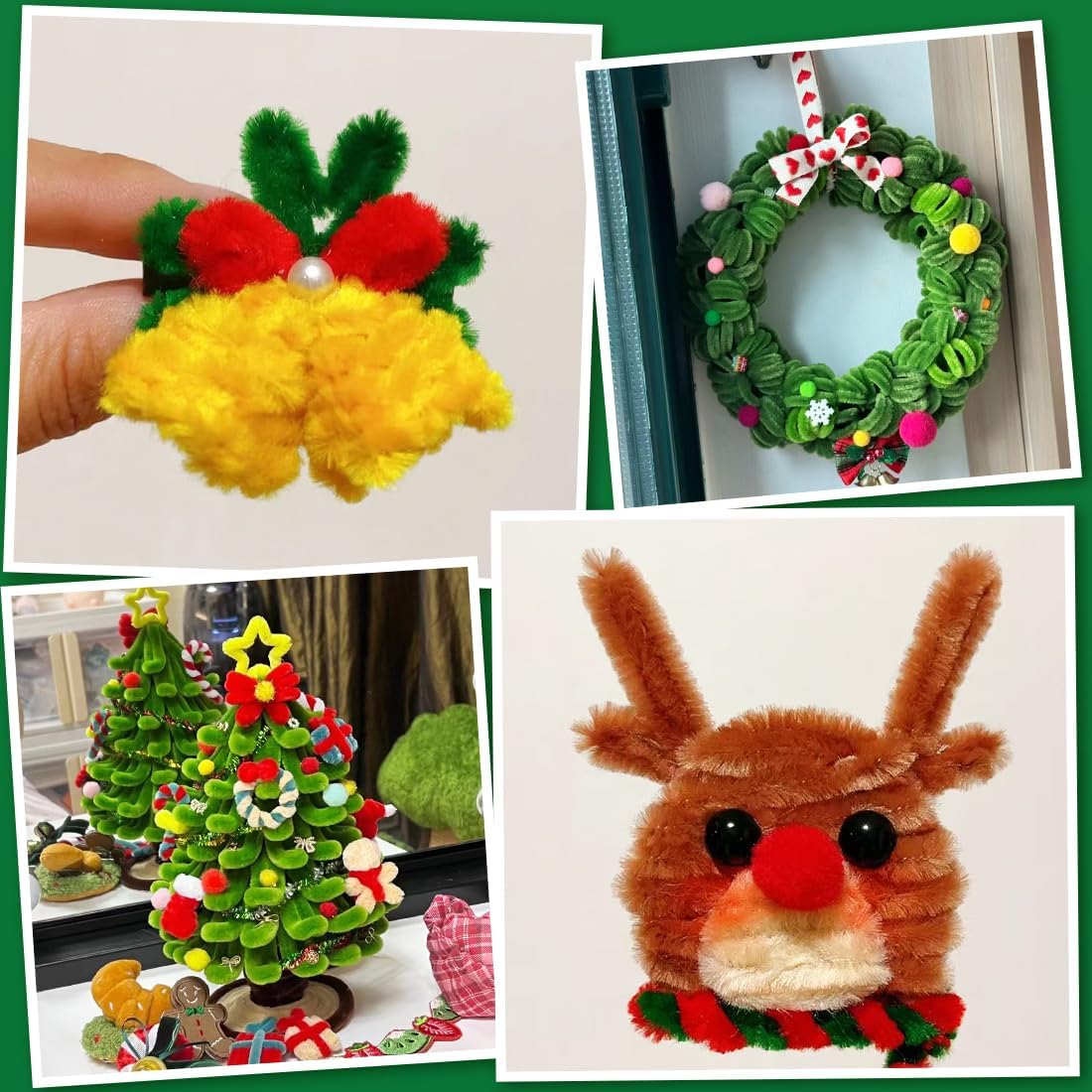 200pcs Christmas Pipe Cleaners – 8 Color Chenille Stems & Fuzzy Sticks for Crafts, Holiday DIY Decorations, Ornaments & Family Projects