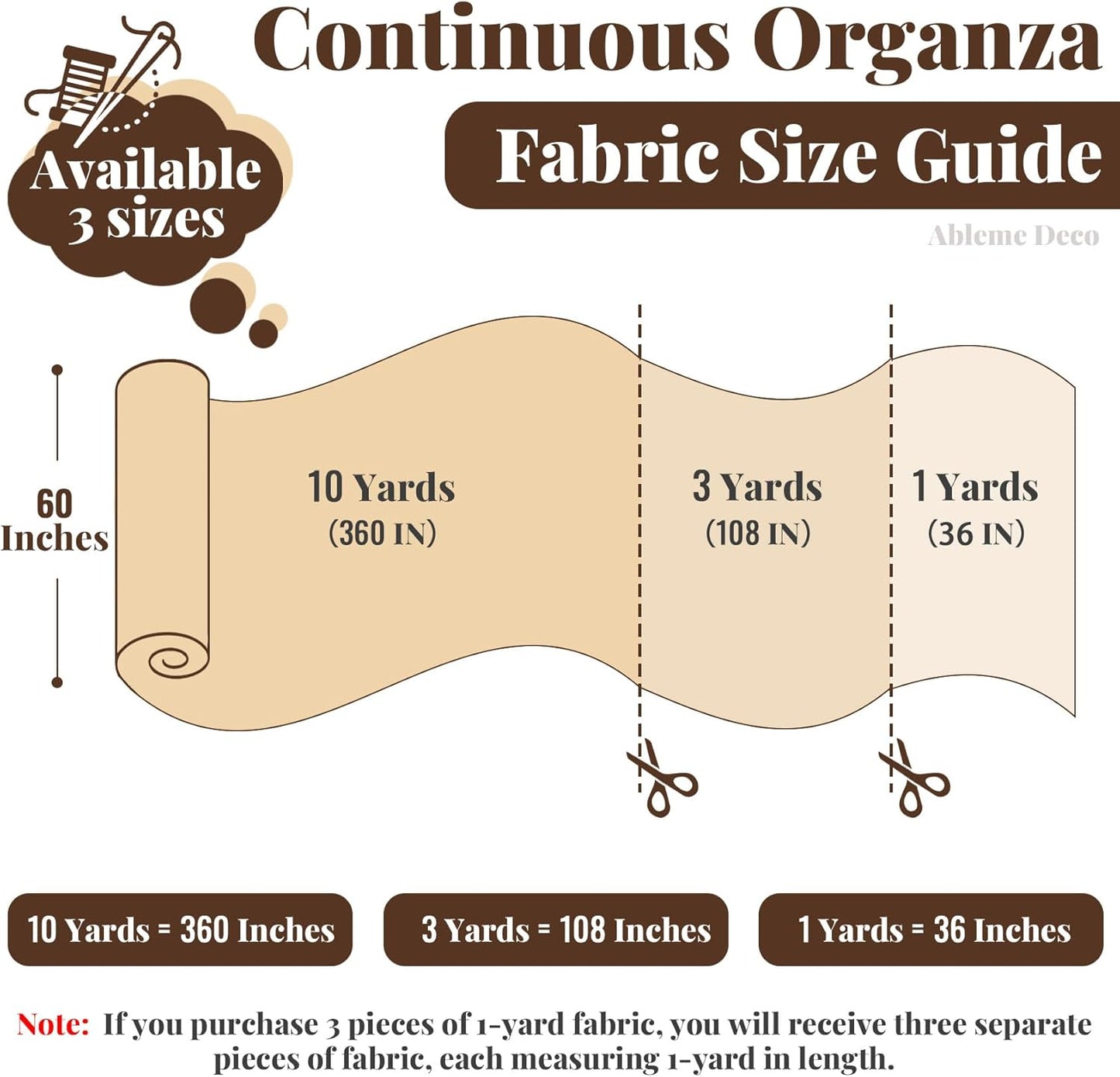 Organza Fabric by The Yard, 60 Inch Wide 10 Yards (30 ft) Extra Long Sheer Fabric for DIY Sewing Projects Window Scarf Wedding Decorations Party Backdrops Curtains (White)