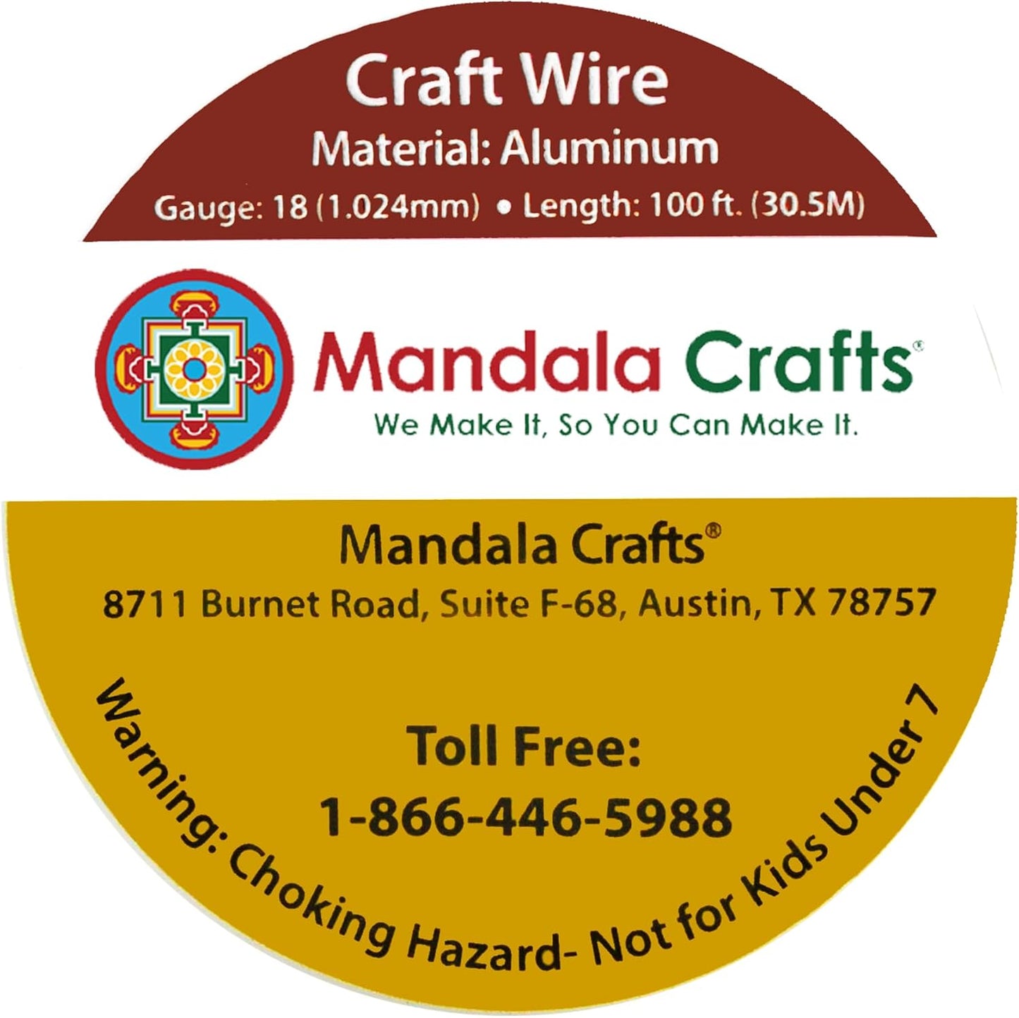 Mandala Crafts 18 Gauge Anodized Aluminum Craft Wire for Jewelry Making - 100 FT Colored Flexible Burnt Orange Wire - Bendable for Bonsai Armature Crafting Sculpting