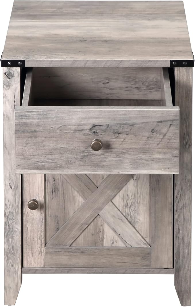 Betterhood Barnwood Rustic Farmhouse Nightstand, Side Table - Image 7