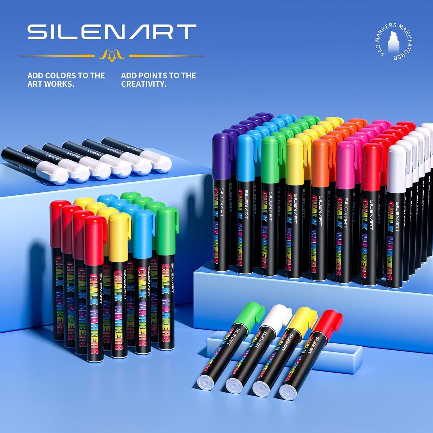 Green Chalk Markers 2 Pack - Green Dry Erase Markers Pen - Liquid Chalk Markers for Chalkboard, Window, Glass, Mirror, Blackboard - 3-6mm Reversible Tip