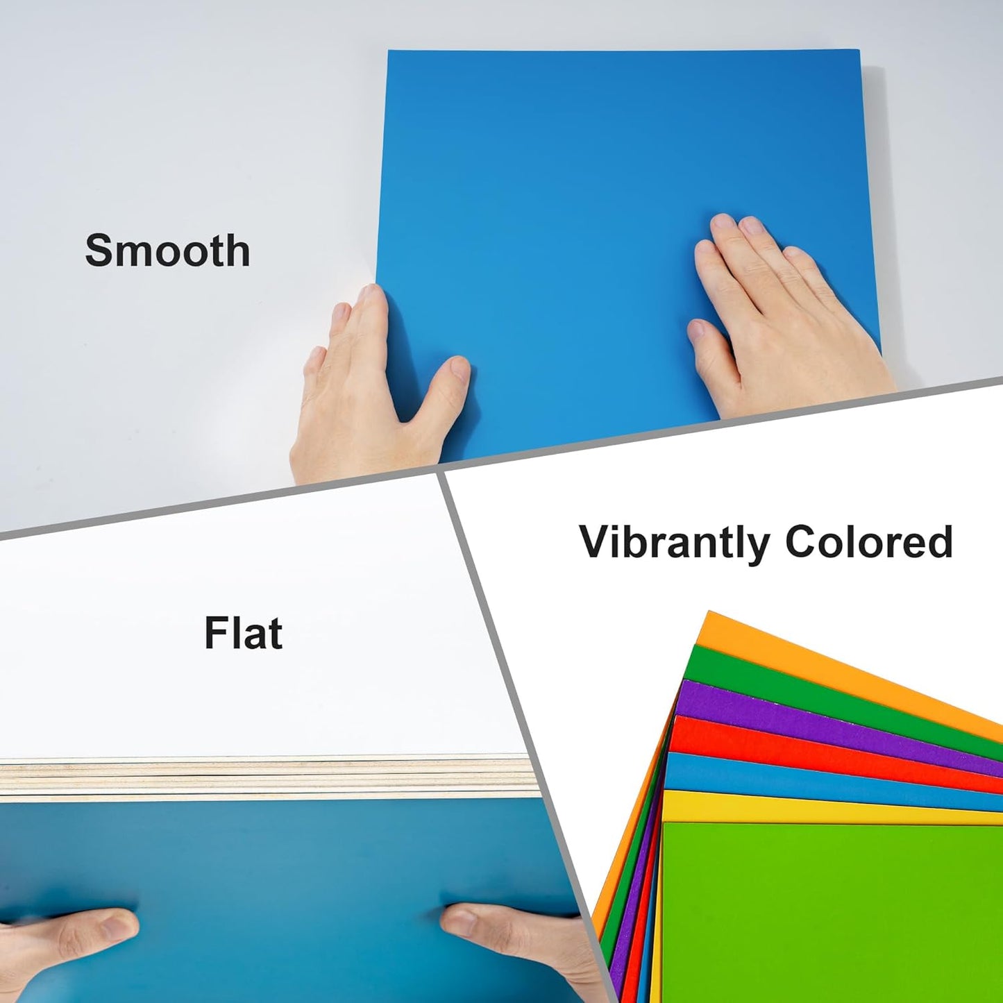 ROBOTIME 7-Pack Double-Sided Colored Basswood Sheets 1/8" - 12 x 16 x 1/8 Inch - Roller-Coated Solid Color 3mm Laser Wood Boards for Laser Cutting, Engraving & Wood Burning - Blue ﻿