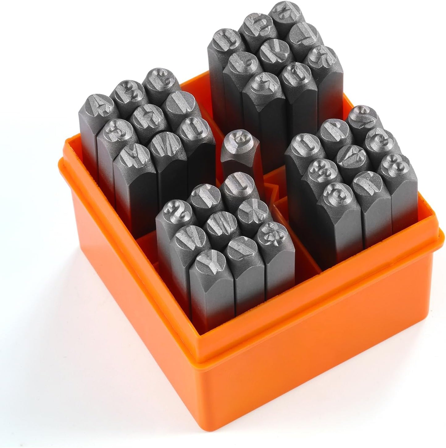 YKLP 37 Pcs Number and Letter Stamp Set,1/4” (6mm) (A-Z & 0-9 + Heart) Metal Letter Stamps DIY Arts & Crafts Leather Stamps, Leather, Wood for Jewelry Stamping kit