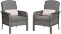 Garvee Outdoor Wicker Chairs, 2 Pieces Patio Furniture Set, All Weather High by Garvee