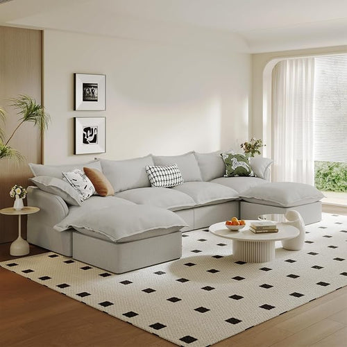 6 Seat U Shape Modular Sectional Couch Sofa by Gtilzria