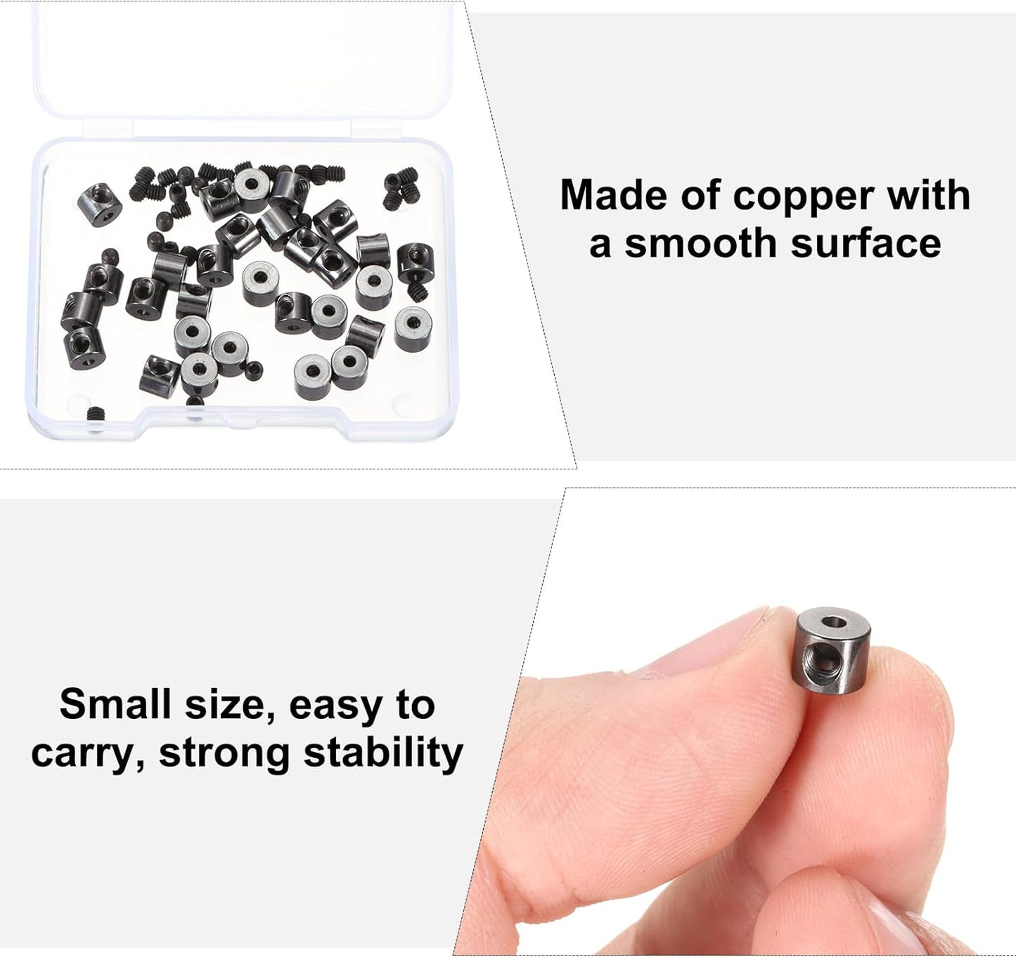 MECCANIXITY 30 Pcs Metal Locking Pin Backs, Locking Pin Keepers Locking Clasp 5mm(H) with 4 Wrench Replacement in Storage Case for Badge, Brooch, Black Tone