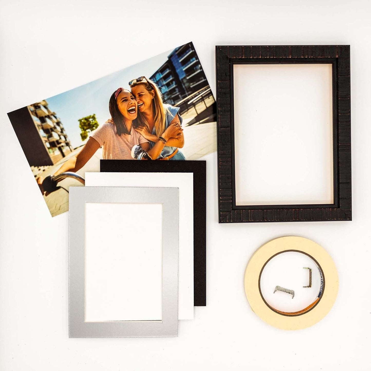 5.5x8.5 Mat for 8.5x11 Frame - Precut Mat Board Acid-Free Metallic Silver 5.5x8.5 Photo Matte for a 8.5x11 Picture Frame, Matboard for Family Photos, Show Kits, Art, Picture Framing, Pack of 25 Mats