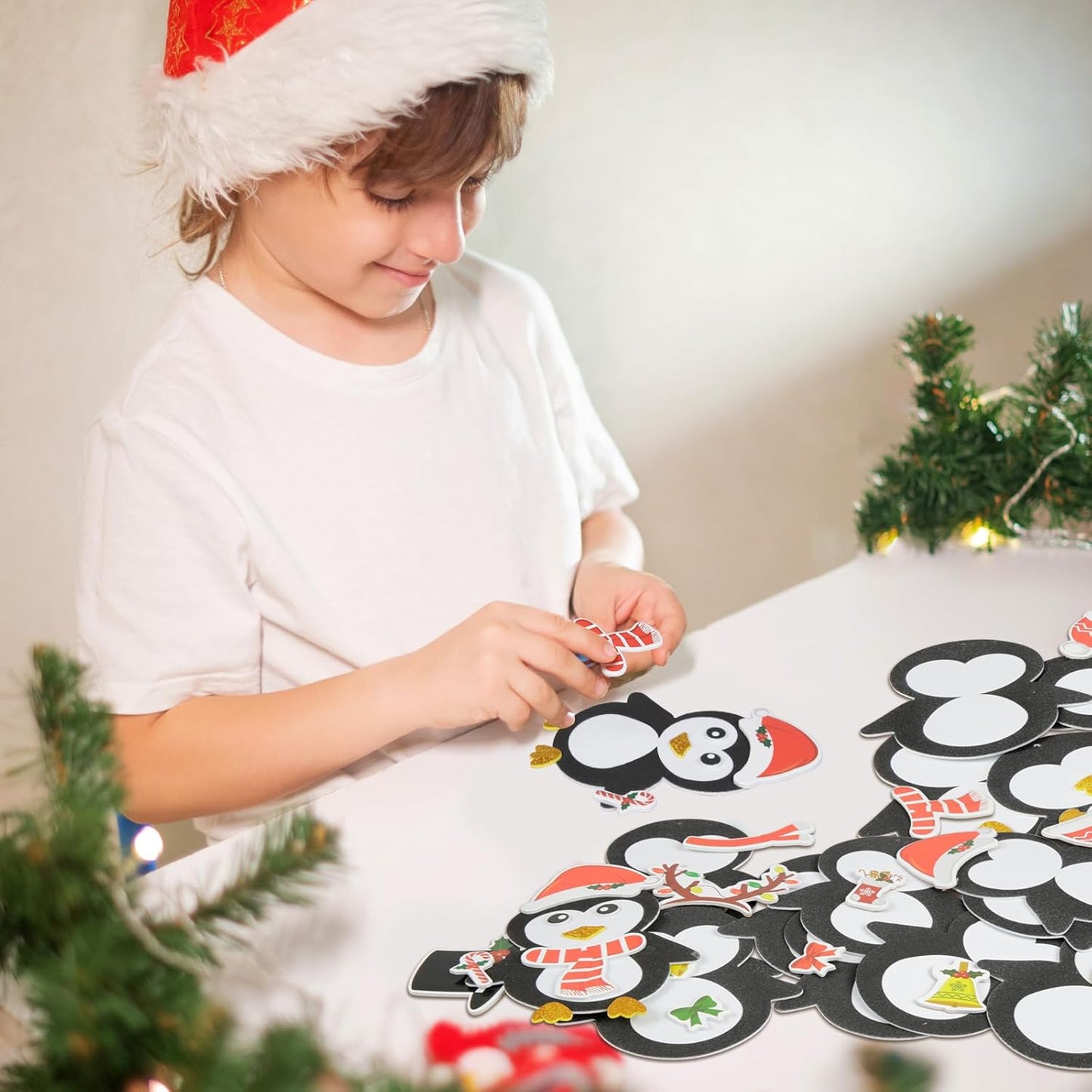 Fennoral 12 Pack Penguin Crafts for Kids Make You Own Penguin Foam Christmas Ornaments DIY Arts and Crafts for Kids Girls Boys Chirstmas Party Supplies Winter Xmas Tree Decoration