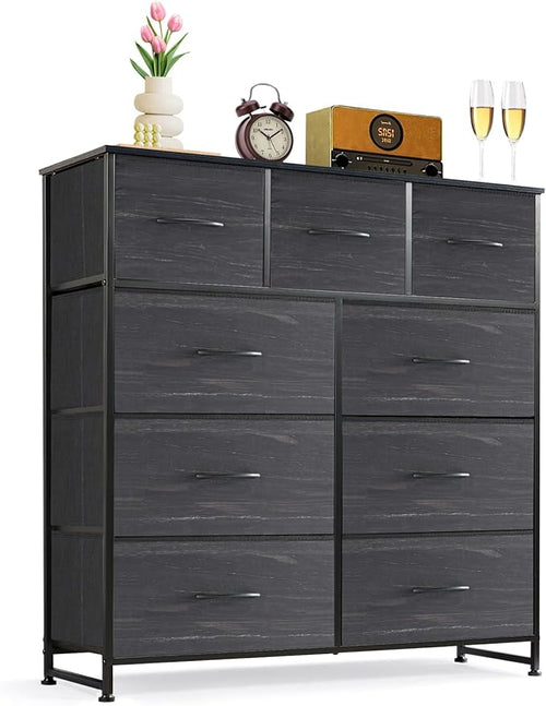 9-Drawer Dresser for Bedroom, Anti-Tip Tall Storage Organizer Chest of Drawers by SageNest