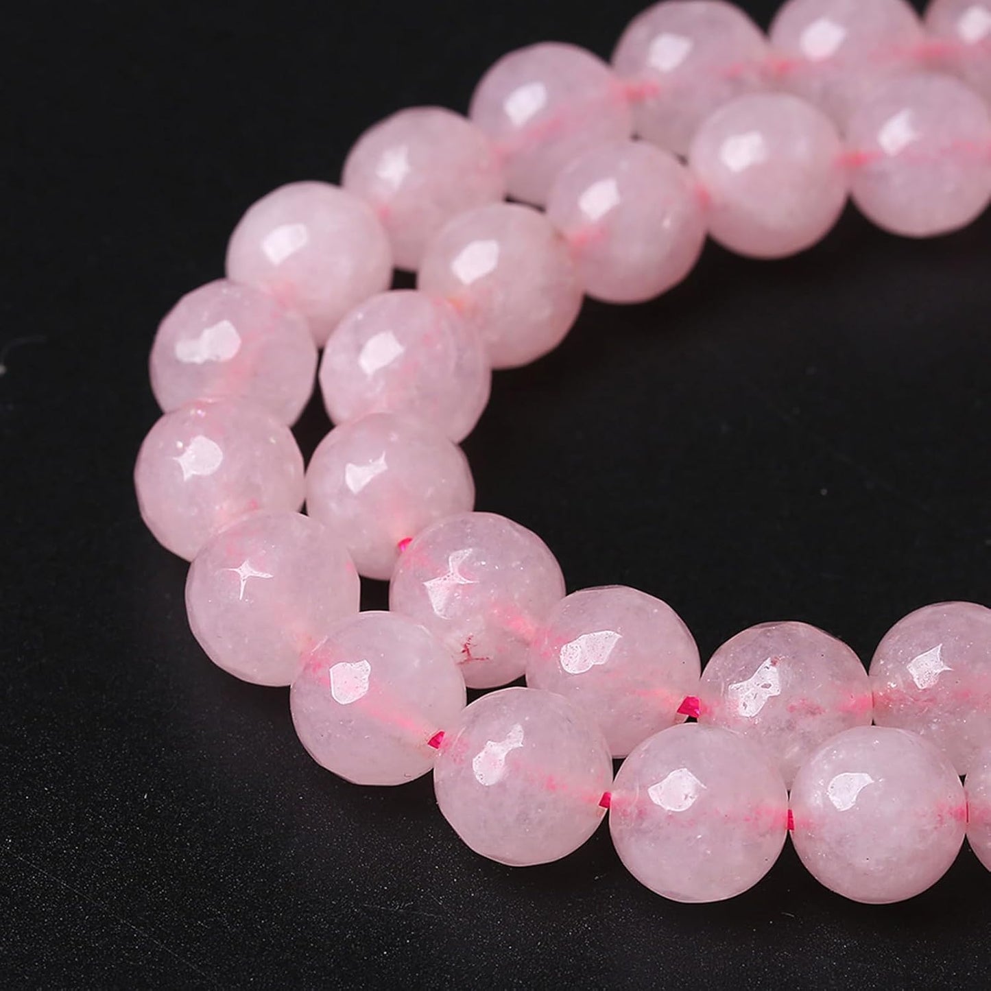 90pcs 4mm Natural Rose Pink Quartz Crystal Faceted Stone Beads for Jewelry Making Energy Healing Power Stone Beads DIY Bracelet Necklace Accessories 15" (4mm, Faceted Rose Quartz)