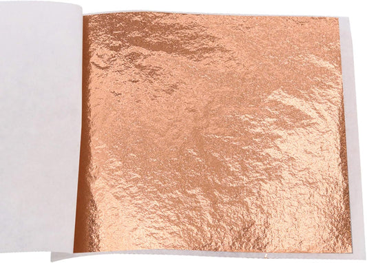 KINNO Imitation Gold Foil Sheets - Rose Gold Leaf Paper Multipurpose for Nails, Handcrafts, Picture Frames, Arts Decoration, Sculpture, Wall, Line, and Furniture, 100 Sheets 3.15 by 3.35 Inches