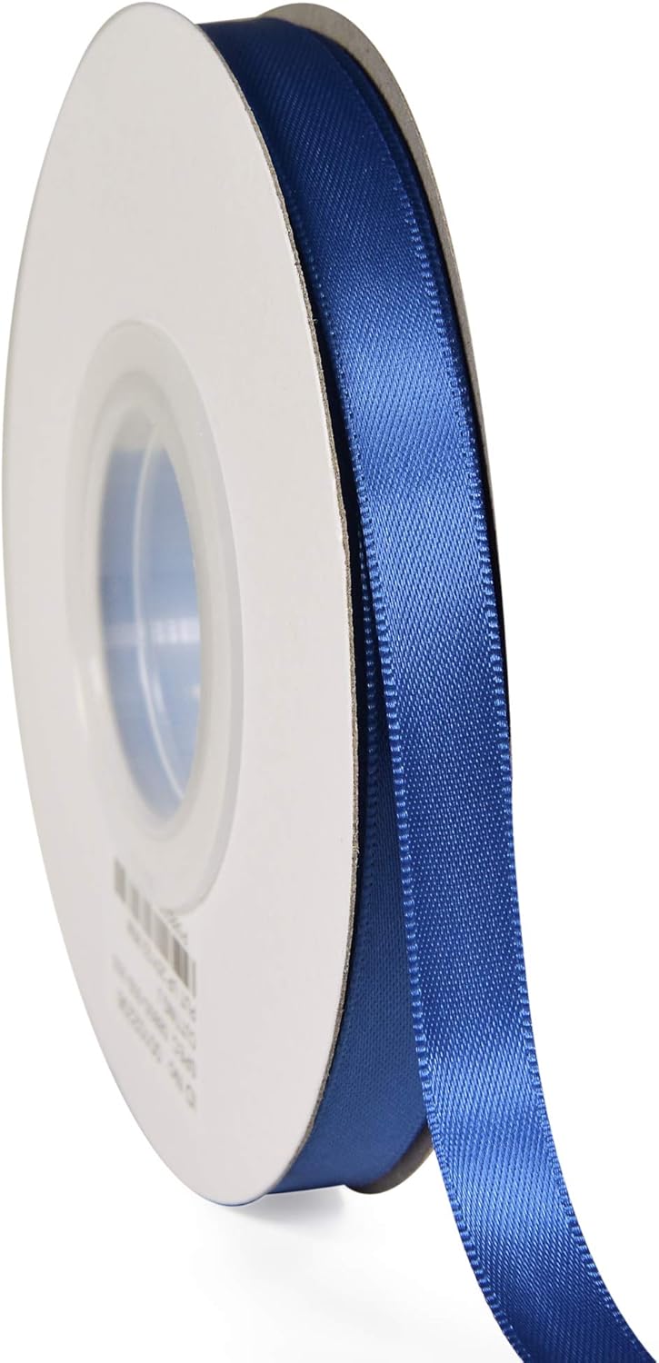 YAMA Royal Blue Double Face Satin Ribbon 3/8 Inch 25 Yards Thin Royal Blue Ribbon for Gift Wrapping Ribbons Decorations DIY Crafts Arts