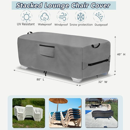 600D Heavy Duty Outdoor Waterproof Lounge Chair Cover - Image 2