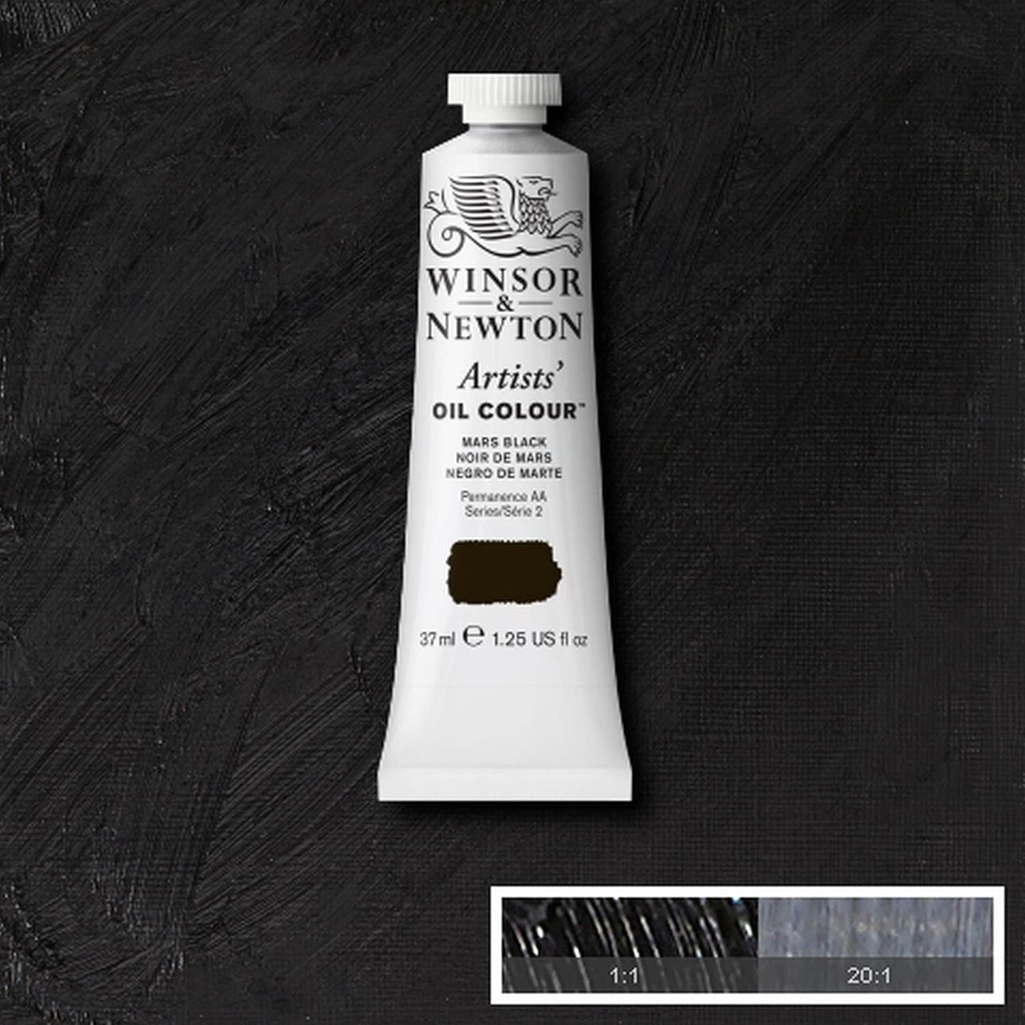 Winsor & Newton Artists' Oil Color, 37ml (1.25 oz) Tube, Mars Black