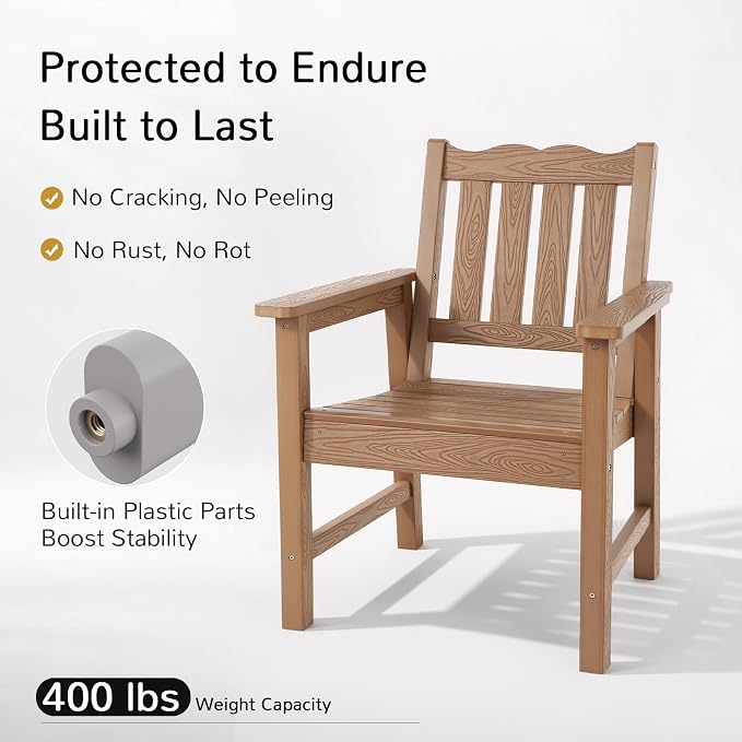 Stoog All-Weather Garden Bench & Chairs Set, 3-Piece Patio Furniture Set - Image 6