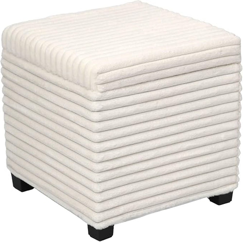 ABHENG 17.7 inches Faux Fur Ottomans Cube by Liveinacomfortablehome