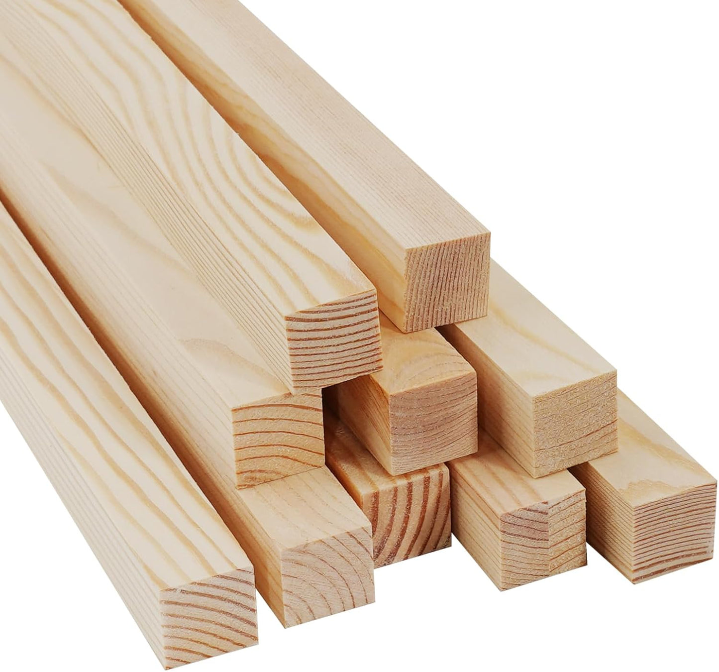 Square Wood Dowels Wooden Dowel Rods for Crafting 3/4" x 12", 10 PCS Square Wood Sticks for Crafts, Unfinished Pine Hardwood Sticks for Woodworking Models Making Dollhouses Miniatures