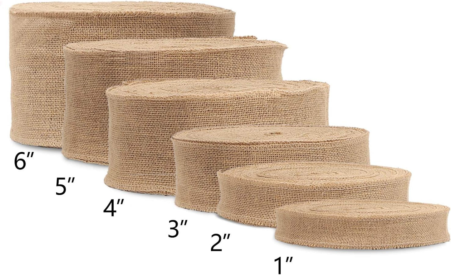 KINJOEK 4 Inch Wide 54 Yards Burlap Ribbon, Natural Jute Fabric Ribbon Crafts Ribbon for Christmas Wedding Gifts Burlap Fabric DIY for Decoration