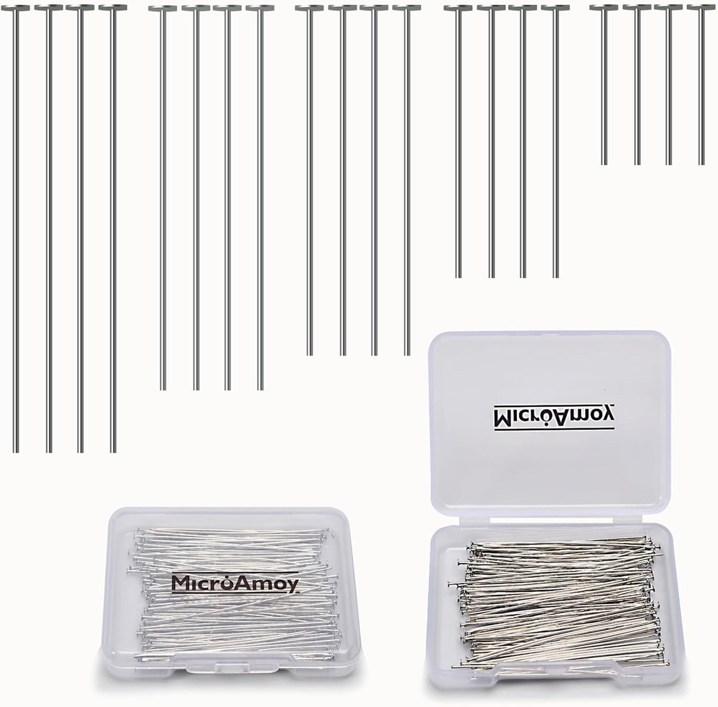 100pcs Silver Filled Flat Head Pins Non Tarnish Craft Earring Bracelet Jewelry Making Accessories Supplies (70mm (2.75in), Silver-Flat Head Pin)