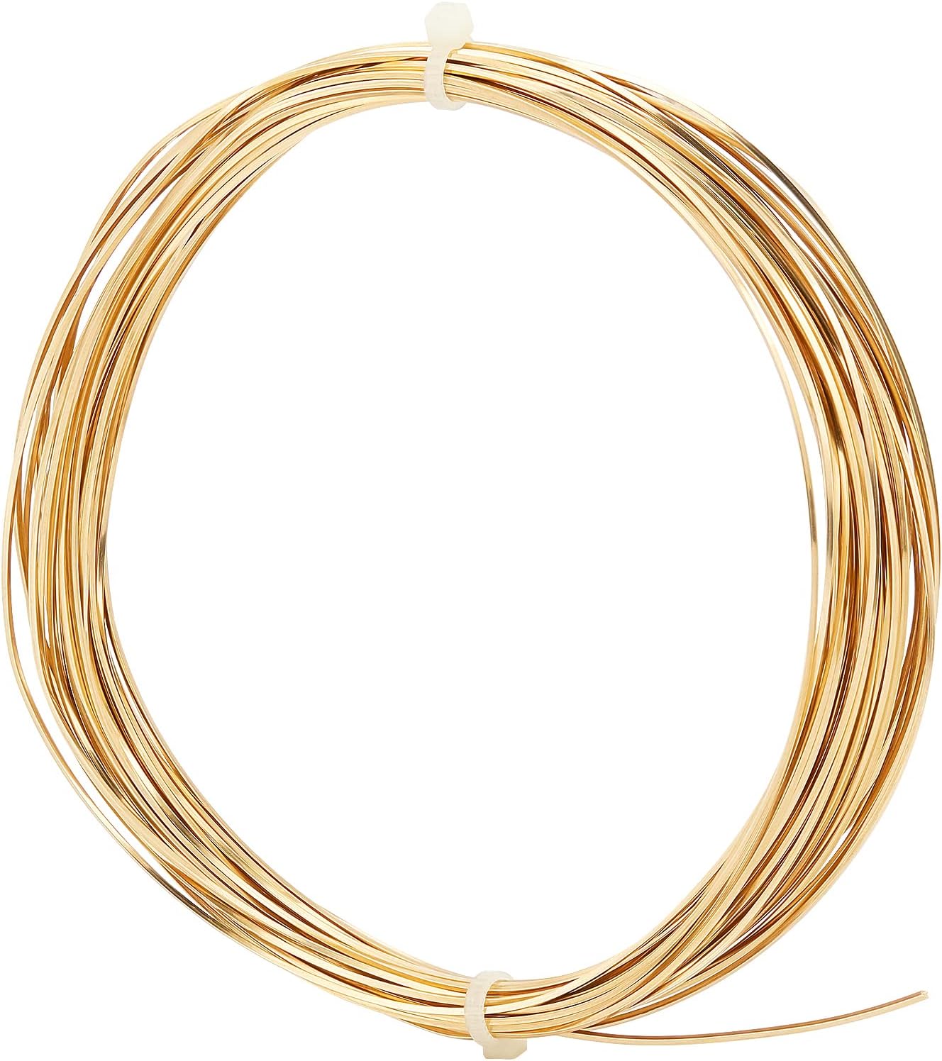 BENECREAT 20 Gauge 33 Feet Square Copper Wire Half Hard Yellow Brass Wire for Jewelry Beading Craft Work