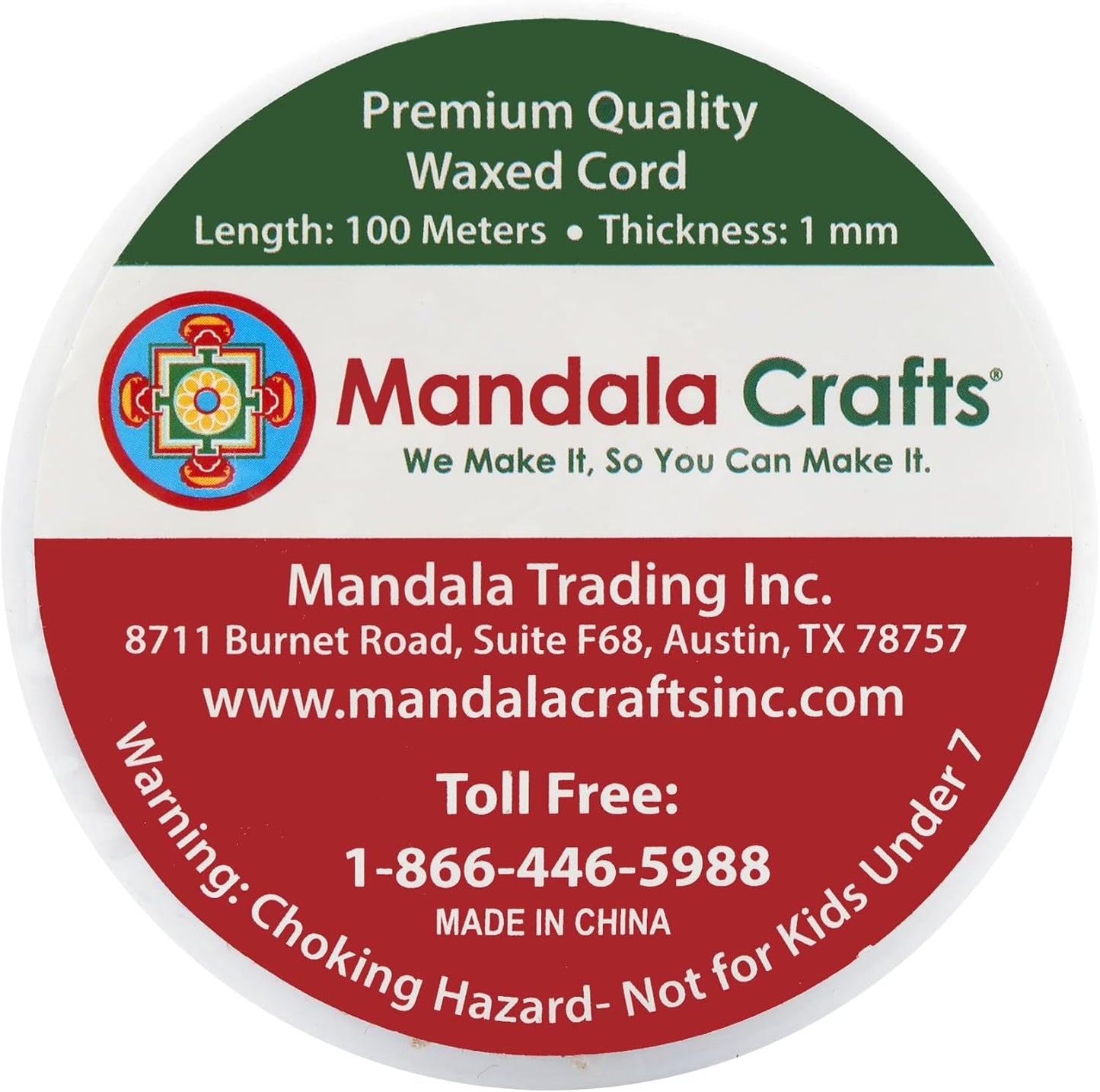Mandala Crafts 1mm 109 Yards Light Gold Cotton Waxed Cord for Jewelry Making Bracelet Cord Waxed String - Beading String Thread Jewelry Cords for Necklaces String
