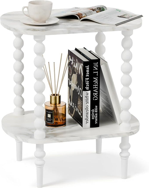 2-Tier Side Table, Small End Table by Unknown