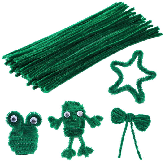 60 Pieces Green Pipe Cleaners - Pipe Cleaners Chenille Stem,Bulk Art & Craft Pipe Cleaners for Christmas Craft and Creative Home Decoration