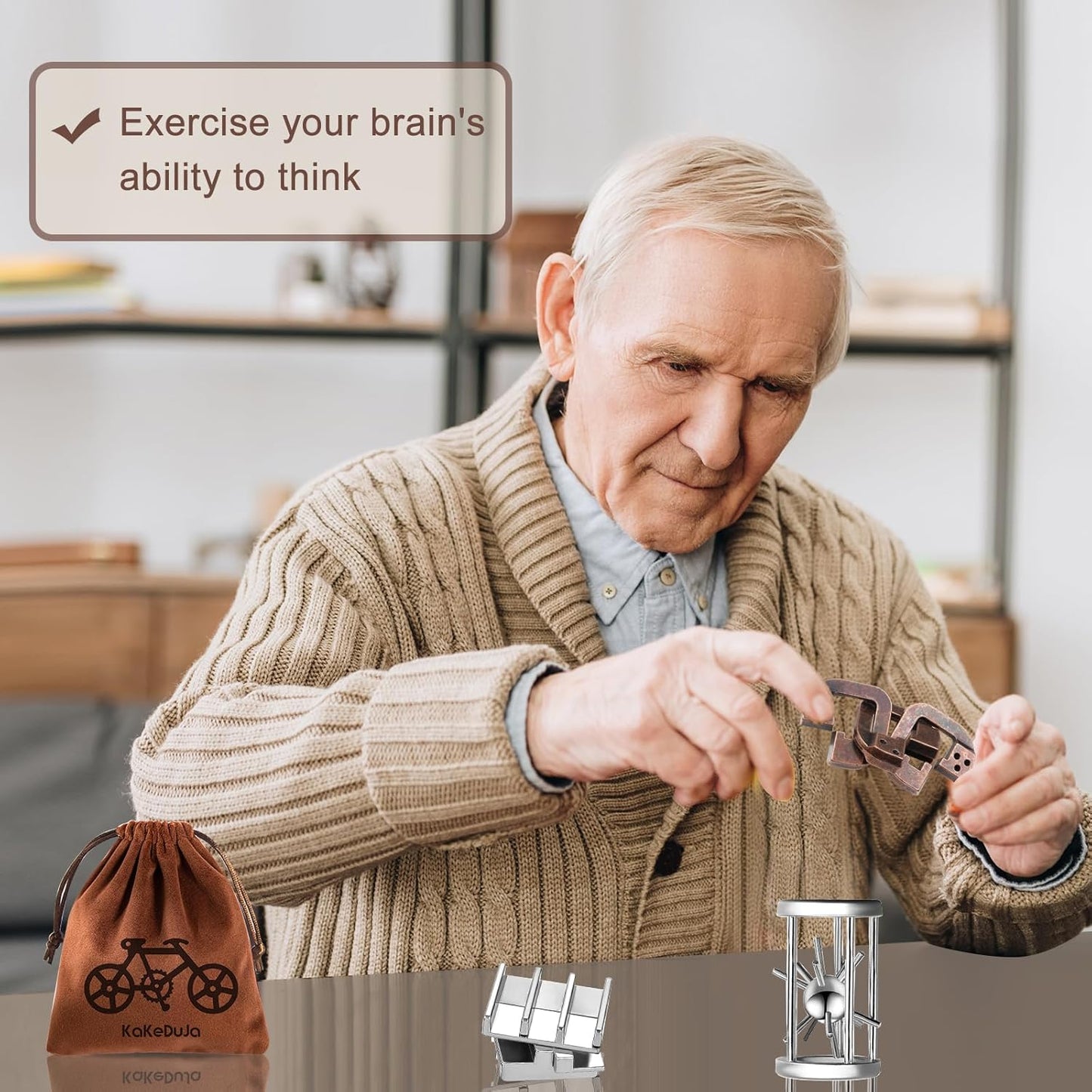 9pcs Metal Puzzle for Adult Disentanglement Puzzles Lock Puzzle Games Set Gift for Adults Teenagers