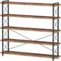 HCHQHS Large Bookshelf, 5-Tier Long Industrial Bookcase, Rustic Brown Book Shelf by HCHQHS
