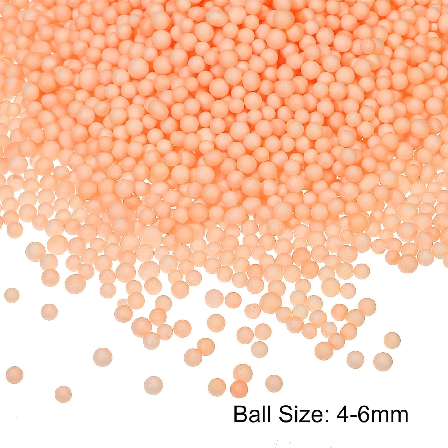 MECCANIXITY Foam Beads Foam Balls 4-6mm for Wedding and Party Decorations, Tiny Packing Balls, Arts DIY Crafts Supplies (Orange,1 Pack Approx 5000pcs)