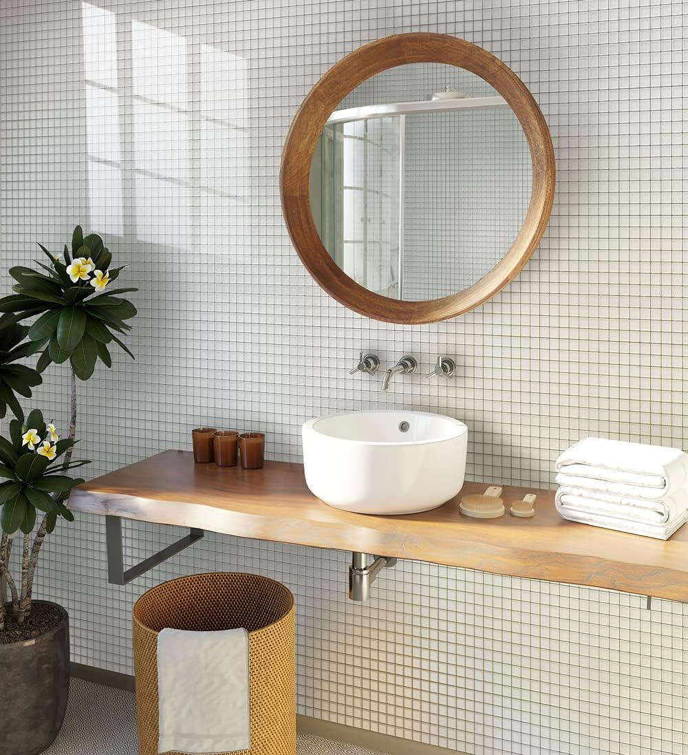 1"x1" Warm Greige Matte Finished Glass Mosaic Tile (9.67 Sq ft- Box of 10 Sheets)