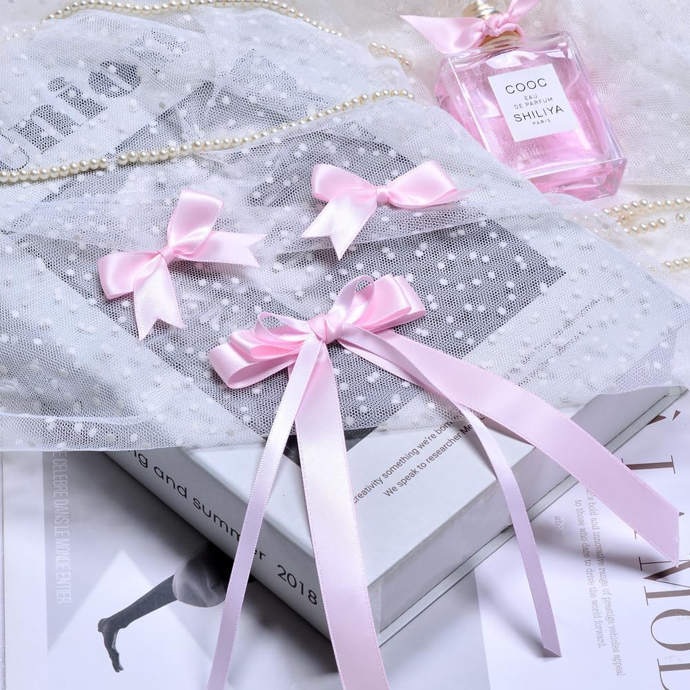 YAMA Light Pink Double Face Satin Ribbon 5/8 Inch 25 Yards Baby Pink Ribbon for Gift Package Wrapping,Floral Design,Hair Bow Clip Making,Crafting,Sewing,Wedding Decor