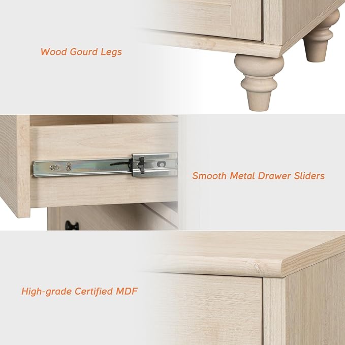 WAMPAT Farmhouse Nightstand - Image 5