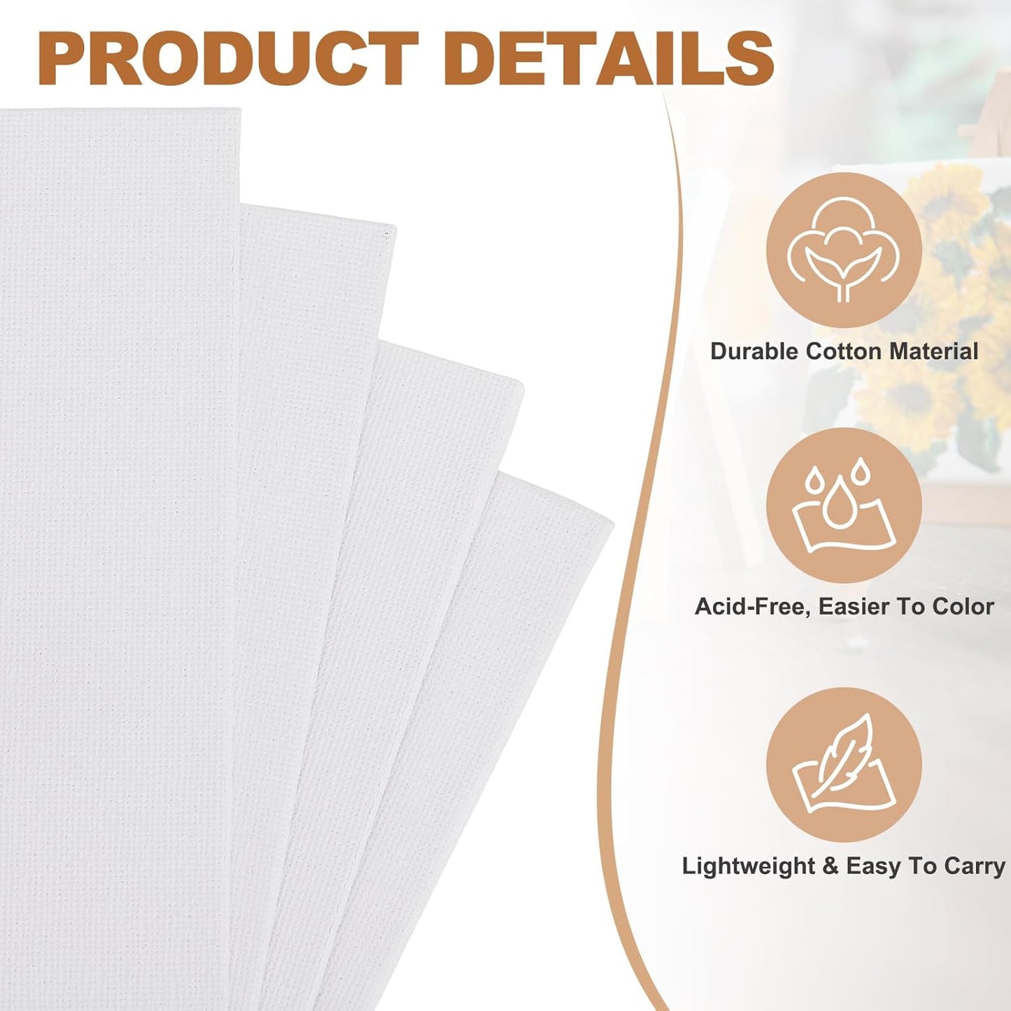 MECCANIXITY Canvas Boards for Painting, 4x6 Cotton Blank Primed Art Canvas Panels Acid-Free for Painting Supplies Oil Acrylic Tempera Watercolor Pouring Paint Artists(White, Pack of 10)