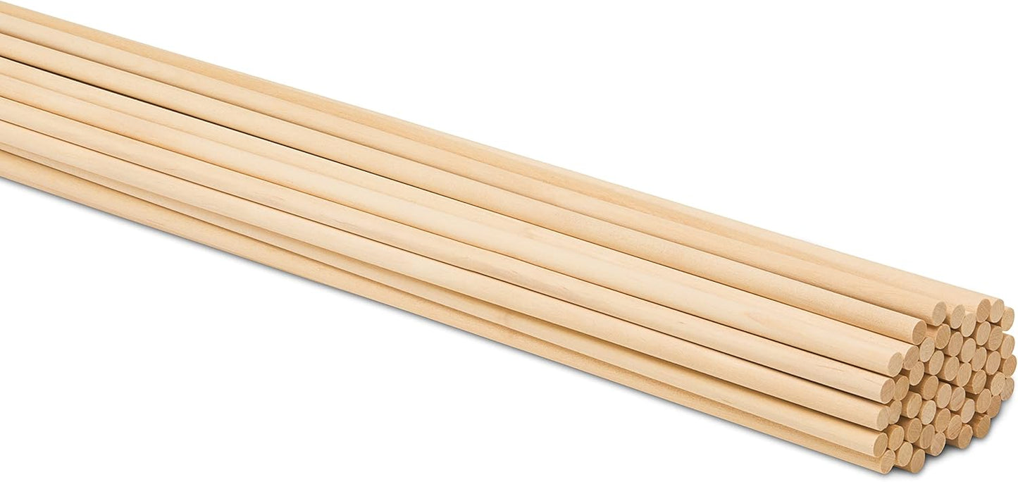 Dowel Rods Wood Sticks Wooden Dowel Rods - 5/16 x 18 Inch Unfinished Hardwood Sticks - for Crafts and DIYers - 50 Pieces by Woodpeckers