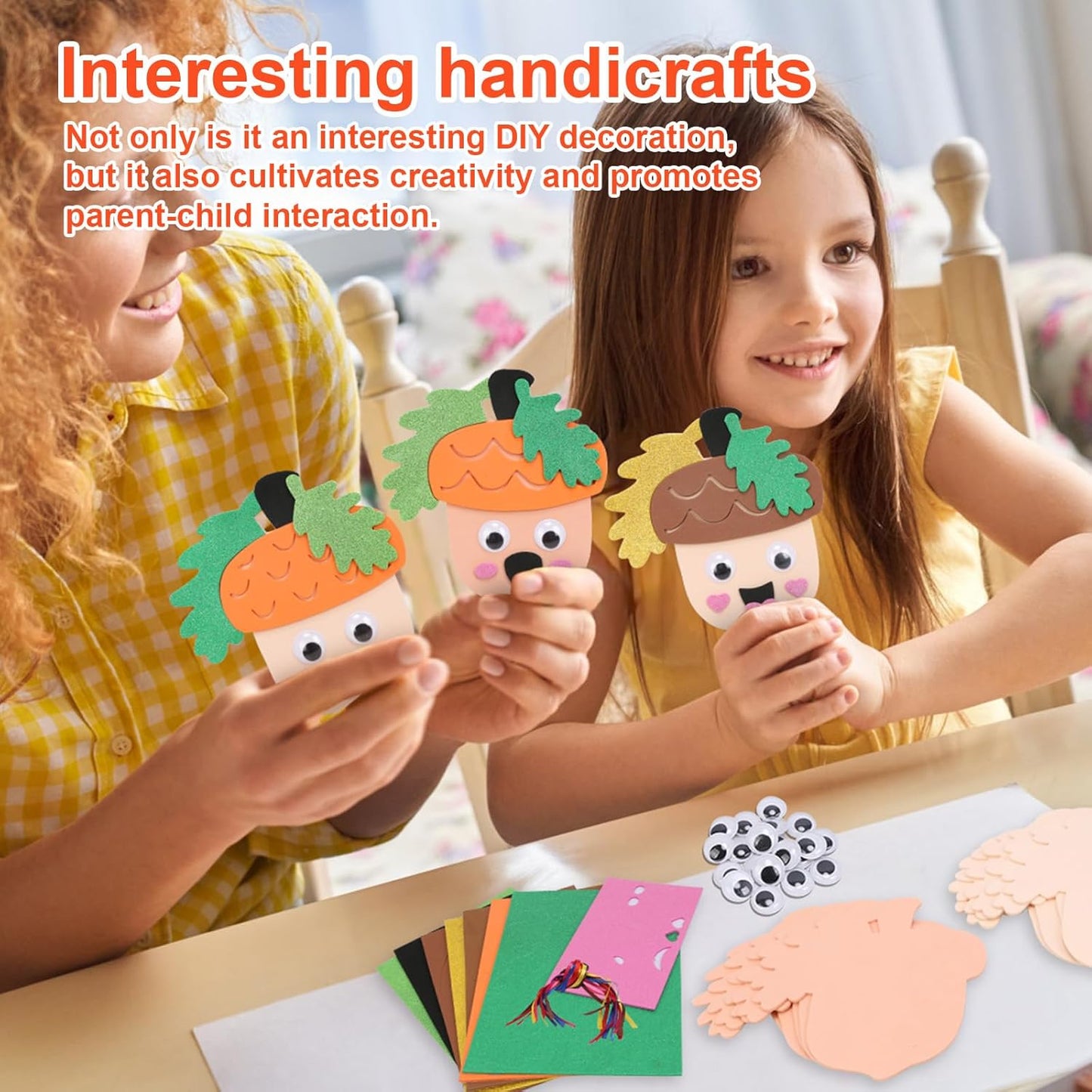 Fennoral 12 Pack Fall Crafts for Kids Make You Hazelnut Foam Stickers DIY Autumn Art and Craft for Boys Girls Party Supply Art Activities Birthday Gifts Fall Thanksgiving Decoration