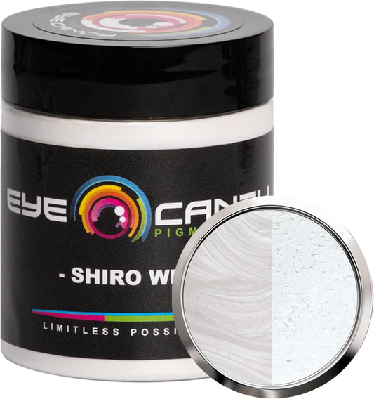 Eye Candy Pigments Premium White Mica Powder - Shiro White (25gr) - for Epoxy, Resin, Soap, Paint, Woodworking, Acrylic Pouring, Bath Bombs, Fishing Lures - DIY Arts and Crafts Additive