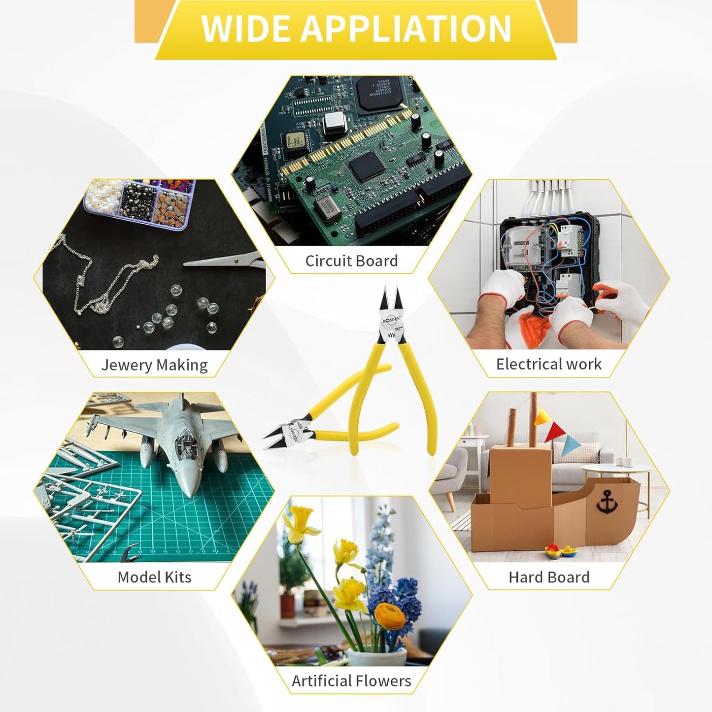 BOOSDEN Wire Cutters 10 PACK, 6 inch Wire Clippers, Dikes Side Cutter Nippers, Diagonal Cutting Pliers, Spring Loaded Flush Cut Pliers for Plastics, Crafts, Zip Tie, Floral