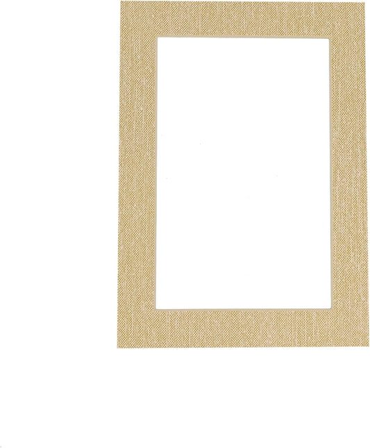 Poster Palooza 8x10 Mat Bevel Cut for 6x8 Photos - Acid Free Fresh Linen Canvas Precut Matboard - For Pictures, Photos, Framing - 4-ply Thickness