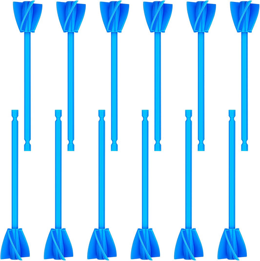 12 Pieces Paint Mixer Drill Attachment,Helix Paint Mixer Resin Drill Mixer Paint Stirrers Drill Attachment for 1 Gallon of Paint Epoxy Resin Silicone Jewelry Casting Molds (Blue)
